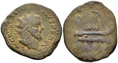 Ancient Coins - Postumus. 260-269 AD. AE Dupondius (14.38g, 30.5mm). Lugdunum mint. Struck 261 AD. RIC 143