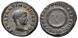 Ancient Coins - Constantine II, as Caesar. 316-337 AD. AE Follis (2.76g, 19mm). Siscia mint. Struck 320/1 AD. RIC 163