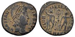 Ancient Coins - Constantius II. 337-361 AD. AE Follis (1.62g, 16mm). Antioch mint. Struck 337-41 AD. LRBC 1385