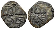 Ancient Coins - Constantine V. 741-775. AE Follis (1.71g, 19mm). Syracuse mint. Struck 757-5. SB 1569