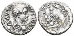 Ancient Coins - Cappadocia, Caesaraea. Caracalla, as Caesar. 196-198 AD. AR Drachm (2.98g, 17mm). Dated RY 5 (of Septimius Severus, 196/7 AD). Henseler 535c
