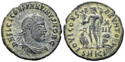 Ancient Coins - Constantine II, as Caesar. 316-337 AD. AE Follis (2.58g, 20mm). Cyzicus mint. Struck 321-4 AD. RIC 19