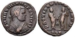 Ancient Coins - Maximianus Herculius. as Senior Augustus. 286-310 AD. AE 1/4 Follis (3.72g, 20mm). Alexandria mint. Struck circa earlier to mid 308 AD. RIC 91b