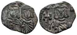 Ancient Coins - Constantine V. 741-775. AE Follis (1.94g, 20mm). Syracuse mint. Struck 757-5. SB 1569