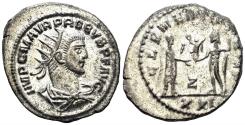 Ancient Coins - Probus. 274-282 AD. AE Silvered Antoninianus (4.44g, 23mm). Antioch mint. Struck 276 AD. RIC 920