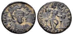 Ancient Coins - Arcadius. 383-408 AD. AE3 (2.60g, 17mm). Constantinople mint. Struck 401-3 AD. RIC 86