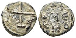 Ancient Coins - Byzantine Seal of a Kommerkiarios. 8th–9th Century. Pb Seal (4.99g, 16mm). Cf. Concordia Numismatic Auction 19, lot 1187