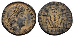 Ancient Coins - Constantius II. 337-361 AD. AE Follis (1.26g, 13.5mm). Antioch mint. Struck 337-341 AD. LRBC 1385