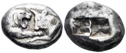 Ancient Coins - Lydian Kingdom. Kroisos. Circa 564/53-550/39 BC. AR Stater (10.48g, 20mm). Sardeis mint. Kurth S1; Traité I 407-8