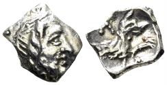 Ancient Coins - Lykaonia, Laranda. 4th century BC. AR Obol (0.40g, 9mm). Gokturk 70