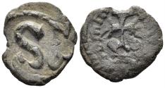 Ancient Coins - Heraclius. 610-641. AE 6 Nummi (1.52g, 13mm). Alexandria mint. Struck 613-8. SB 862
