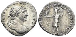 Ancient Coins - Trajan. 98-117 AD. AR Denarius (3.17g, 18mm). Rome mint. Struck 103-11 AD. RIC 115