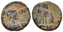Ancient Coins - Leo I. 457-474 AD. AE Nummus (1.16g, 12mm). Constantinople mint. RIC 703