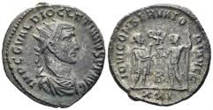 Ancient Coins - Diocletian. 284-305 AD. AE Radiatus (3.98g, 21mm). Antioch mint. Struck 293 AD. RIC 323