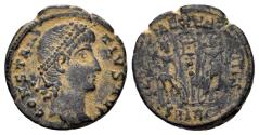 Ancient Coins - Constantius II. 337-361 AD. AE Follis (1.50g, 16mm). Antioch mint. Struck 337-41 AD. LRBC 1385