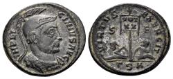 Ancient Coins - Licinius I. 308-324 AD. AE Follis (3.14g, 20mm). Thessalonica mint. Struck 320 AD. RIC 76