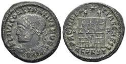 Ancient Coins - Constantius II, as Caesar. 324-337 AD. AE Follis (2.74g, 20mm). Arelate mint. Struck 328 AD. RIC 320