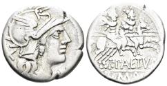 Ancient Coins - Aelius Paetus 138 BC. AR Denarius (3.66g, 19mm). Rome mint. Crawford 233/1