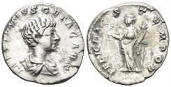 Ancient Coins - Geta, as Caesar. 198-209 AD. AR Denarius (3.00g, 18mm). Rome mint. Struck 198-200 AD. RIC 2