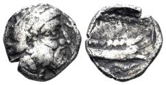 Ancient Coins - Phoenicia, Arados. Circa 380-350 BC. AR Obol (0.64g, 9mm). SNG Copenhagen 19-22