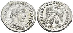 Ancient Coins - Seleucis and Pieria. Antioch. Philip II, as Augustus. 247-249 AD. AR Tetradrachm (11.30g, 27mm). Struck circa 247 AD. Prieur 473