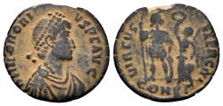Ancient Coins - Honorius. 393-423 AD. AE3 (1.72g, 17.5mm). Constantinople mint. Struck 395-401 AD. RIC 61
