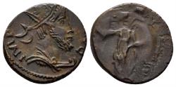 Ancient Coins - Tetricus I. 271-274 AD. AE Antoninianus (2.48 gm, 16mm). Irregular mint. Uncertain goddess (Laetitia ?)
