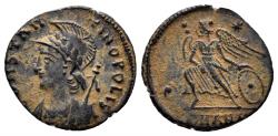 Ancient Coins - City Commemorative. 330-354 AD. AE Follis (1.34g, 15mm). Antioch mint. Struck 330-5 AD. RIC 92 var (no star)