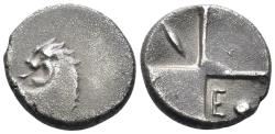 Ancient Coins - Thrace, Chersonesos. 357-320 BC. AR Hemidrachm (2.11g, 14mm). McClean 4101