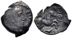 Ancient Coins - Celtic Northwest Gaul. Carnutes. Eppuduno. Circa 60-40 BC. AE 15mm (2.24g). DT 2435