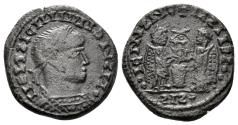 Ancient Coins - Constantine II, as Caesar. 316-337 AD. AE Follis (3.59g, 17mm). Balkan ‘barbaric’ issue imitating Siscia mint. Cf. RIC 72 (for prototype)