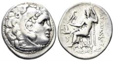 Ancient Coins - Thracian Kingdom. Lysimachos. 305-281 BC. AR Drachm (4.31g, 18mm). Kolophon mint. Price L28
