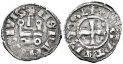 World Coins - Crusaders, Despotate of Epirus, Philip of Taranto. 1307-1313. BI Denier Tournois (0.74g, 18.5mm). Lepanto mint. CCS 111a