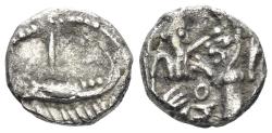 Ancient Coins - Samaria, 'Middle Levantine' Series. Circa 375-333 BC. AR Obol (0.51g, 8mm). Meshorer & Qedar 56 var. (same)