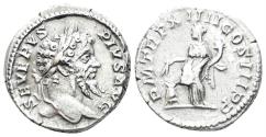 Ancient Coins - Septimius Severus. 193-211 AD. AR Denarius (3.80 gm, 18mm). Rome mint. Struck 206 AD. RIC 200