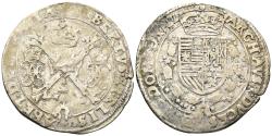 World Coins - Spanish Netherlands, Brabant. Albert and Isabella. 1598-1621. AR ¼ Patagon (6.74g, 31mm). Tournai mint. Undated (1612-1613). VH I445