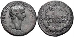 Ancient Coins - Claudius I. 41-54 AD. AE Sestertius (23.54g, 35mm). Rome mint. Struck 50/1 AD. RIC 112