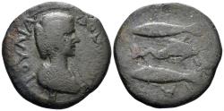 Ancient Coins - Thrace, Anchialos. Julia Domna. Augusta. 193-217 AD. AE Triassarion (9.61g, 24.5mm). Struck circa 208 AD. Varbanov 303