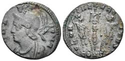Ancient Coins - City Commemorative. 330-354 AD. AE Follis (1.46g, 15.5mm). Constantinople mnint. Struck 337-40 AD. RIC 31