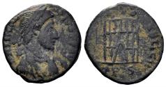 Ancient Coins - Theodosius I. 379-395 AD. AE4 (1.17g, 12.5mm). Thessalonica mint. Struck 383-8 AD. RIC 62b.1