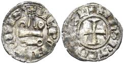 World Coins - Crusaders, Despotate of Epirus, Philip of Taranto. 1307-1313. BI Denier Tournois (0.75g, 18mm). Lepanto mint. CCS 111a