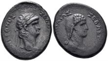 Ancient Coins - Galatia, Koinon of Galatia. Nero, with Poppaea. 54-68 AD. AE 28mm (14.35g). Tavium(?) mint. Struck 62-5 AD. RPC I 3562