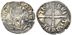 World Coins - Italy, Aquileia. Bertrando di San Genesio, Patriarch. 1334-1350. AR Denaro (1.02g, 20mm). Bernardi 43