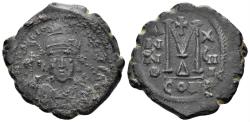 Ancient Coins - Maurice Tiberius. 582-602. AE Follis (10.76g, 29mm). Constantinople mint. Dated RY 18 (599/600). SB 494