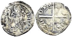 World Coins - Italy, Aquileia. Bertrando di San Genesio, Patriarch. 1334-1350. AR Denaro (1.20g, 20mm). Bernardi 43