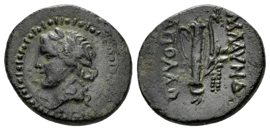 Ancient Coins - Lydia. Blaundos. (2nd-1st centuries BC. AE 16mm (2.90 gm). Apollo magistrate. BMC 14-17