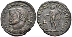 Ancient Coins - Constantius I Chlorus, as Caesar. 293-305 AD. AE Follis (11.19g, 27mm). Lugdunum mint. Struck 300-2 AD. RIC 167a