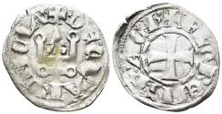 World Coins - Crusaders, Principality of Achaea. Florent de Hainaut. 1289-1297. BI Denier Tournois (0.74g, 20mm). Chiarenza mint. Metcalf, Crusaders, 953