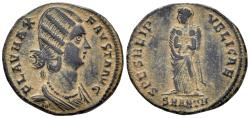 Ancient Coins - Fausta, Augusta. 324-326 AD. AE Follis (3.35g, 20mm). Antioch mint. Struck 325/6 AD. RIC 69 var.