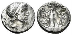 Ancient Coins - Cappadocian Kingdom. Ariarathes III Eusebes. 52-42 BC. AR Drachm (4.12 gm, 15mm). Simonetta 3b